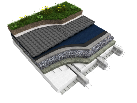 techos verdes, placa termodrenante para cubiertas